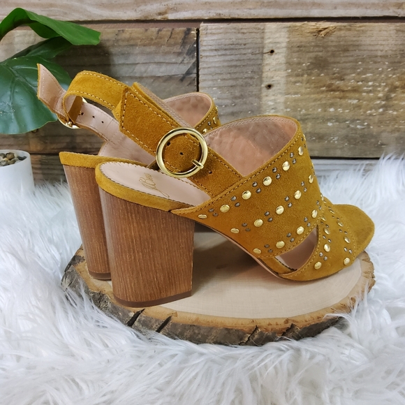 J. Crew Studded Suede Heeled Sandals - Picture 4 of 8